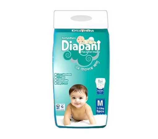 Bashundhara Diapant Diapers (M) 7-12kg 5pcs
