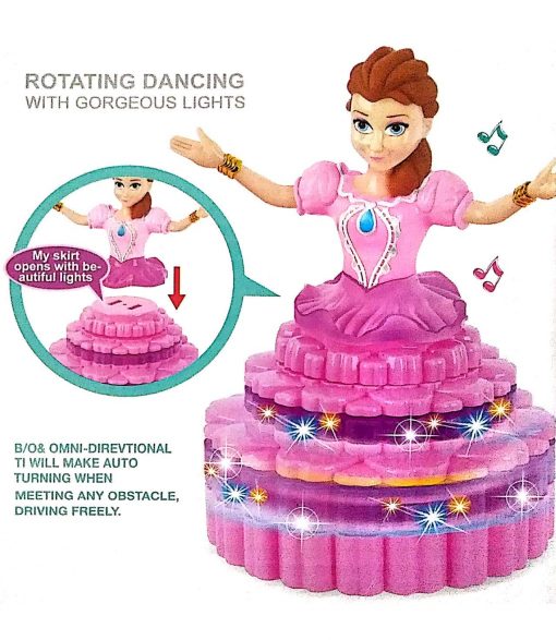 Princess Music Dancing Doll & Rotating Angel Girl Flashing Lights with Music Gift Toy For Kids or Baby