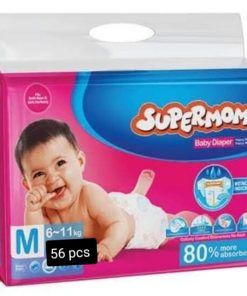 Supermom Baby Diaper. Belt System. Medium Size. 6-11 kg. 56 pieces