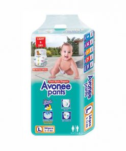 Avonee Baby Diaper. Pant System. Large Size. 9-14 kg. 34 piece