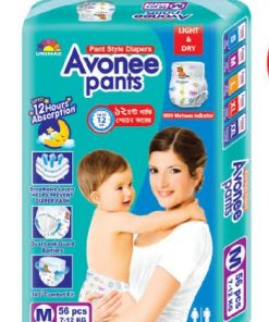 Avonee Baby Diaper. Pant System. Medium Size. 6-12 kg. 56 Pieces