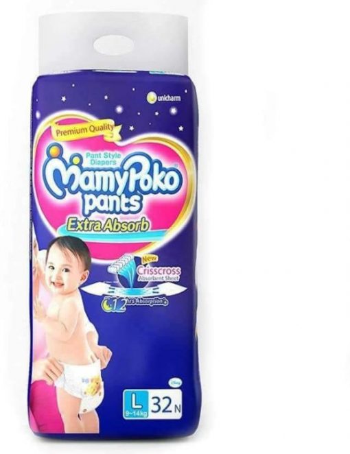 MamyPoko Pants Diaper (Pant System) L (9-14 kg) (India) 32pcs
