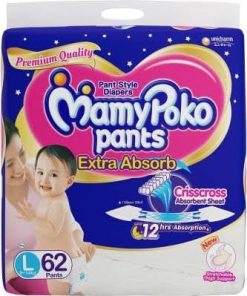 MamyPoko Pants Diaper (Pant System) L (9-14 kg) (India) 62pcs