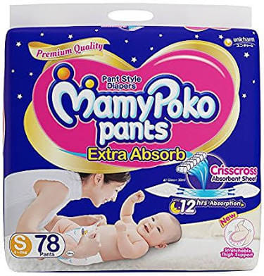 MamyPoko Pants Diaper (Pant System) S (4-8 kg) (India) 78pcs