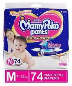 MamyPoko Pants Diaper (Pant System) M (7-12 kg) (India) 74pcs