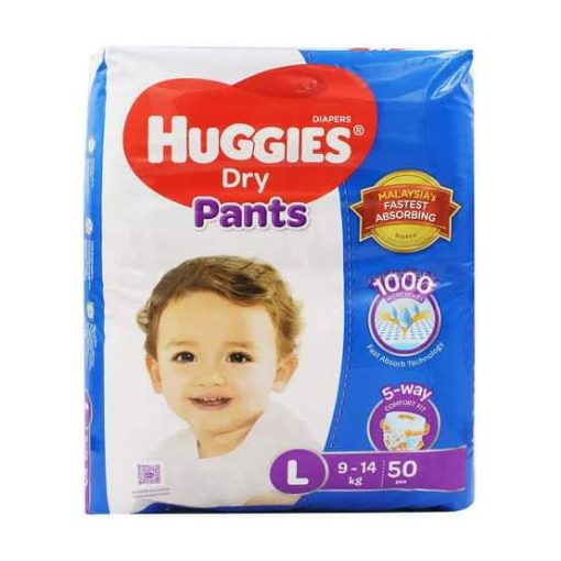 Huggies baby diaper. Pant System Diaper. Large size. 9-14 kg. 50 pieces
