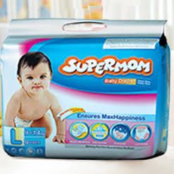 SuperMom Baby Diaper (Belt System) L (9-14 Kg) (BD) 22pcs