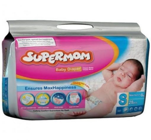 SuperMom Baby Diaper (Belt System) S (0-8 Kg) (BD) 28pcs